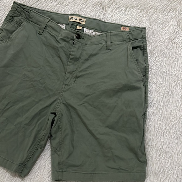 Devil Dog Dungarees Mens Chino Stretch Shorts Sea Spray Size Large - Picture 3 of 7